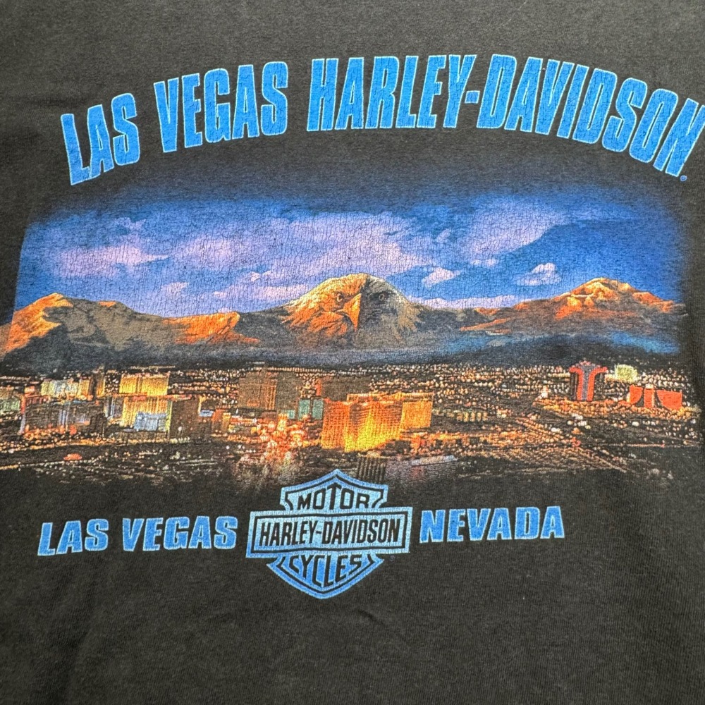 Harley-Davidson Las Vegas Nevada Graphic T-Shirt Black Mens Large Made in USA